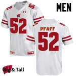 Men's Wisconsin Badgers NCAA #52 David Pfaff White Authentic Under Armour Big & Tall Stitched College Football Jersey GP31B21CA